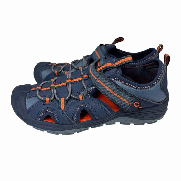 Merrell Water Sandals Hydro 2 Kids Sz 2 M Navy Closed Toe Hiking Outdoor Shoes - Picture 3 of 10